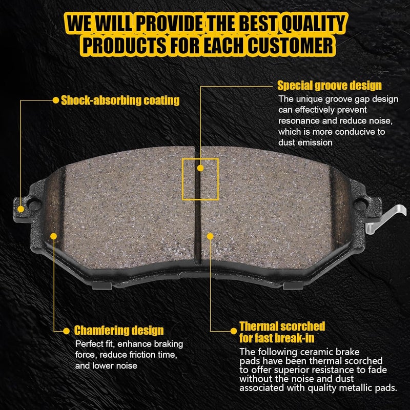 HECHENQICHE Front Semi-Metallic Brake Pads for Select for Subaru Forester, for Legacy, Outback, B9 Tribeca, Tribeca, WRX - Image 2
